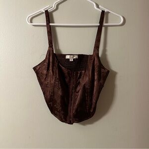 La Hearts Chocolate Floral Top Size (M)